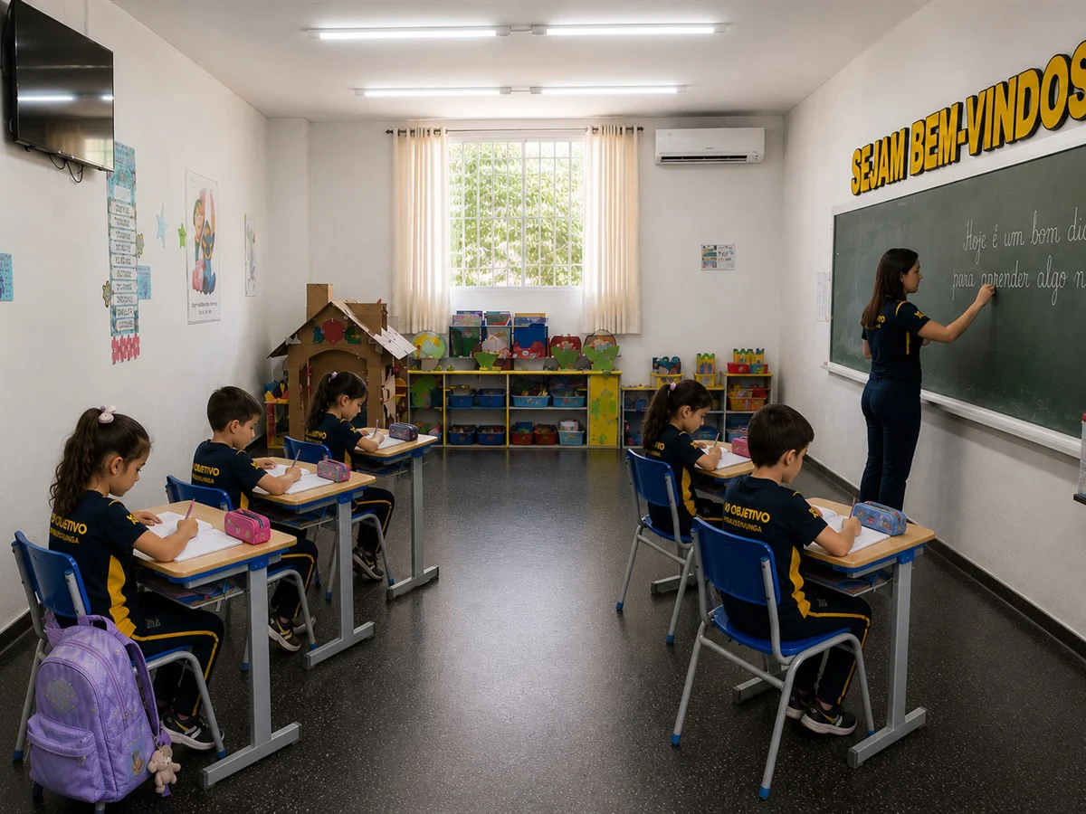 Alunos do Fundamental I e II em sala de aula